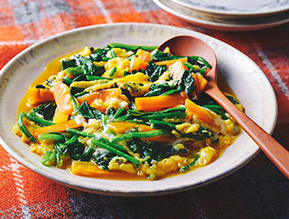 ほうれん草の卵とじレシピ写真