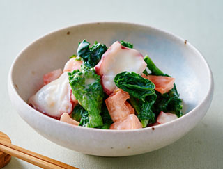 写真：菜の花とたこの和え物