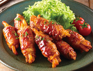 ポテトの肉巻きポークチャップの写真